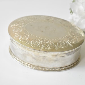 Vintage Trinket Box, Metal Jewellery Box, Keepsake Box Jewelry Storage, Silver Metal Jewelry Box,