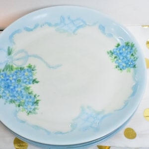 Vintage Selb Bavaria Hand Painted Plate Blue, Salad Plate #T8