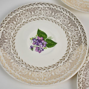 Springviolet by Cunningham and Pickett saucers plates set of 4, #V7