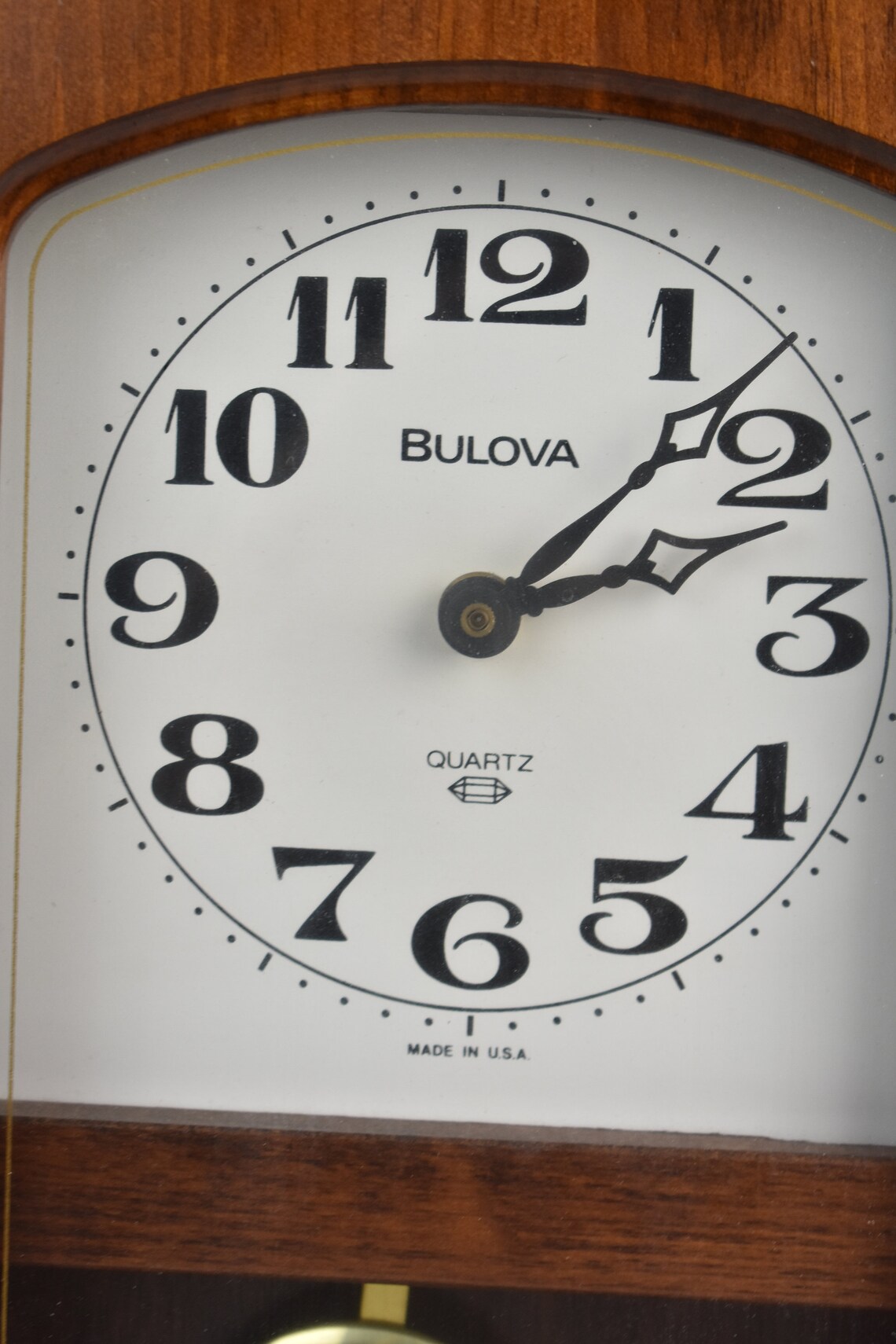 Bulova wall clock quartz operated no chime Etsy