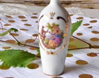 ヴィンテージ ミニチュア 磁器 花瓶 リモージュ フランス、#120120