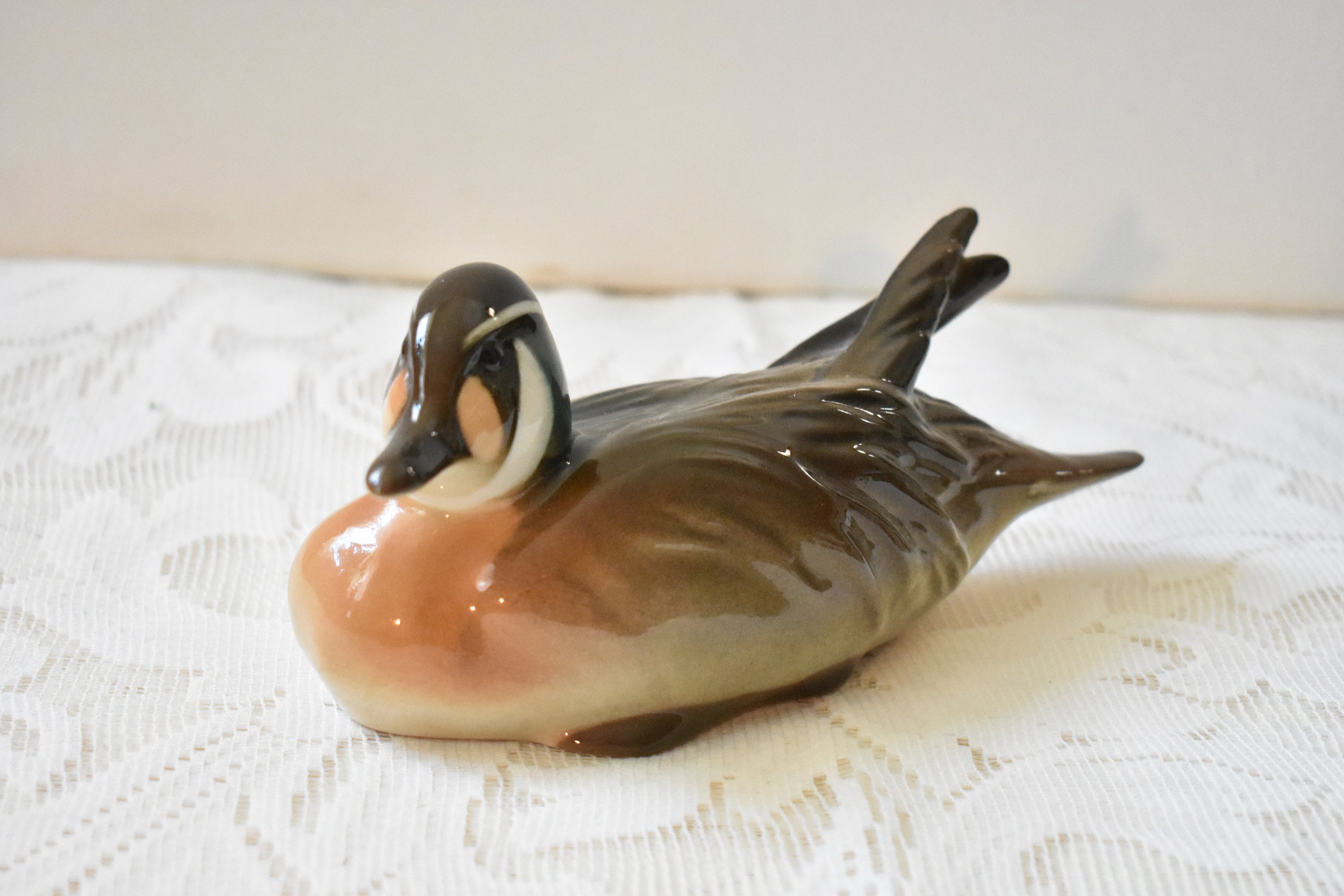 ロモノーソフ　鴨のフィギュア LOMONOSOV RUSSIA, Vintage Mallard Canvasback Duck Figurine