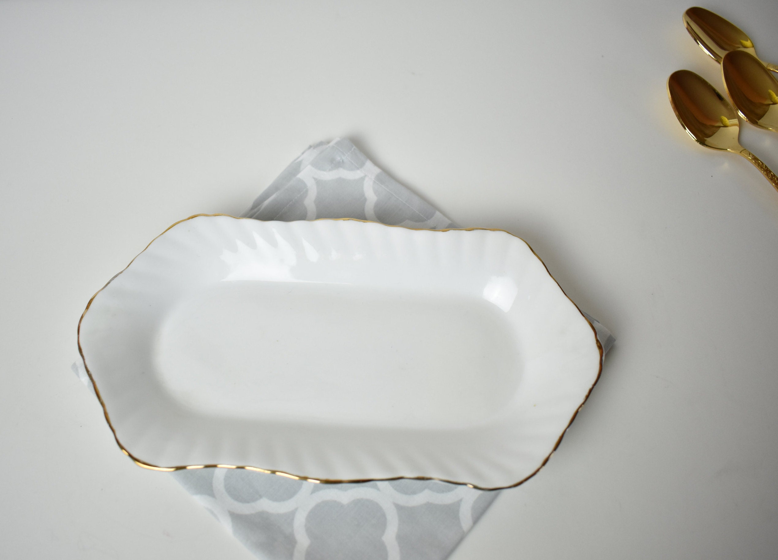 Crown Staffordshire England Porcelain dish, for vintage table, weddings, bridal showers, rare collectible  #10082018T