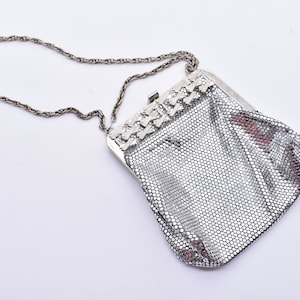 Vintage mesh purse silver tone mesh bag