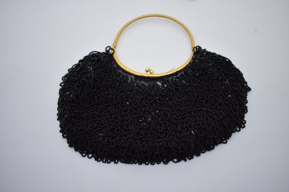 La Regale, Bags, La Regale Vintage Handmade Beaded Black Purse