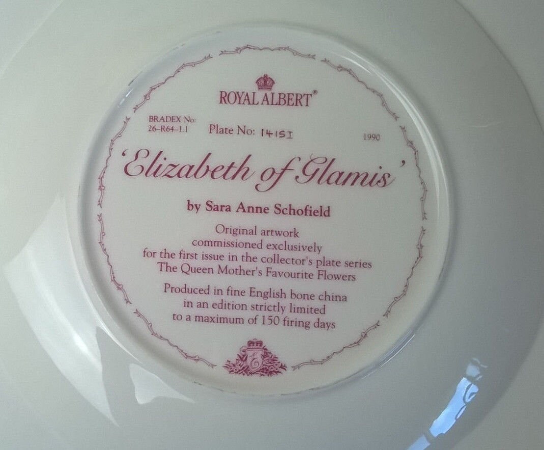 Royal Albert Plate Elizabeth of Glamis by Sara Anne Schofield