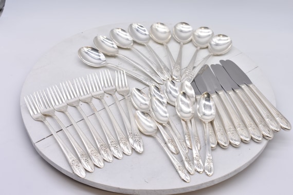 Vintage WM Rogers Extra Plate, 32 Piece Silverplate Service for 8