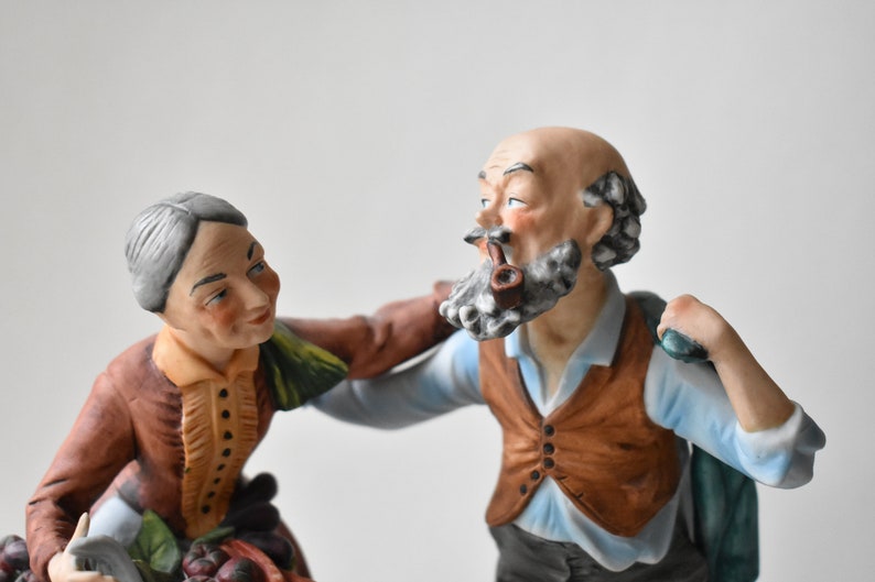Vintage Porcelain Man and Woman Figurines Elderly Couple - Etsy