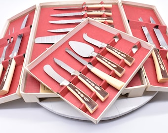 Vintage, MCM, Sheffield English Cutlery, 18 Piece, Presentation Set in Original Box, by Regent Cutlery, Complete Retro Knife Set, MCM Home