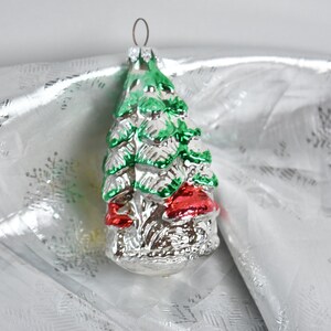 Christmas Tree  Vintage West Germany Mercury Blown Glass Christmas Hanging Ornament