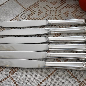 6 Dinner Knives Eternally Yours 1847 Rogers Bros Silverplate Vintage Lot