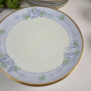 Set of 5 1920s Vintage Hand Painted  O&E.G Royal Austria Gray Rose Dinner Plates, # V12
