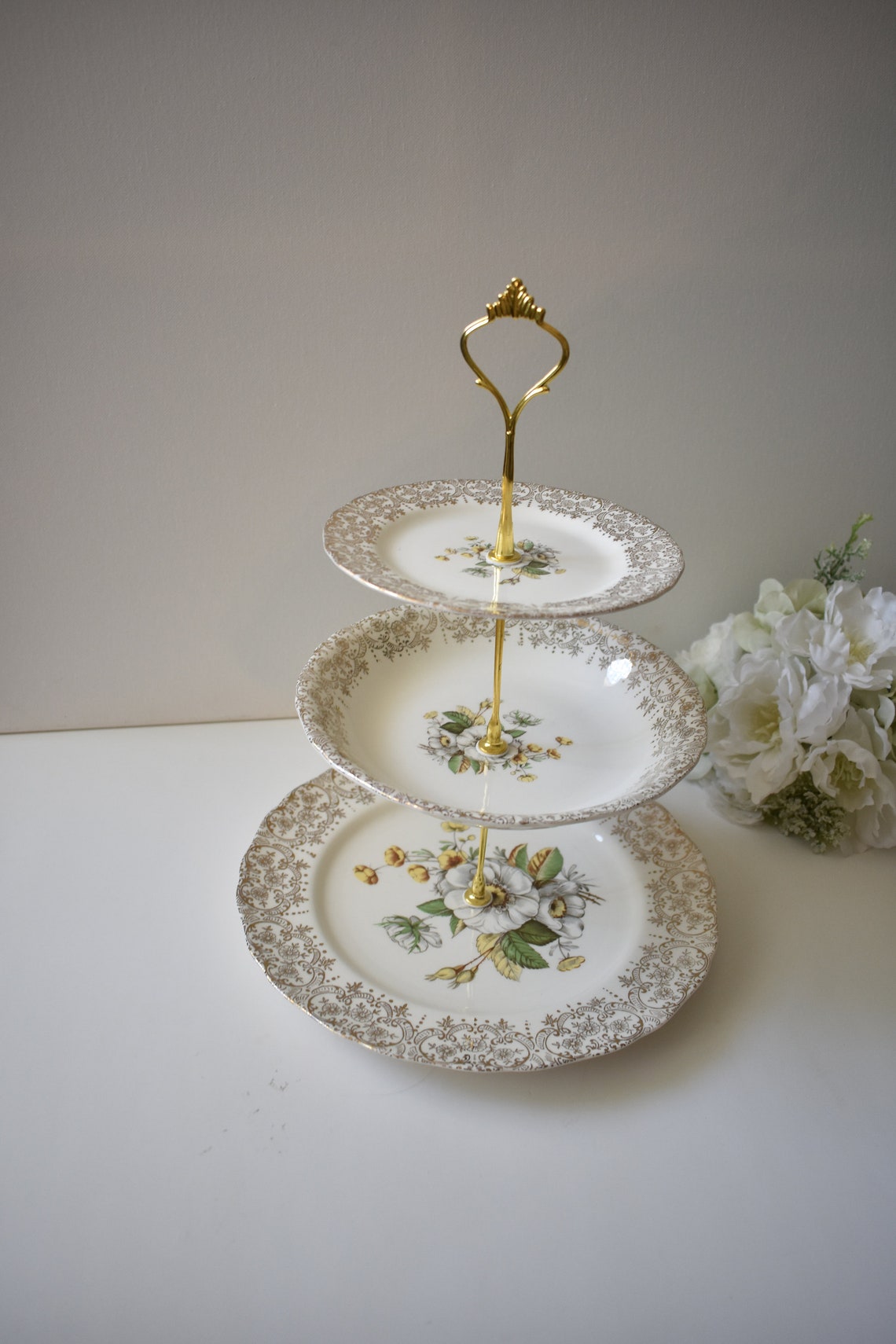 Lovely 3 Tier Cake/cupcake Stand. Tiered Cake Stand. Tea Etsy