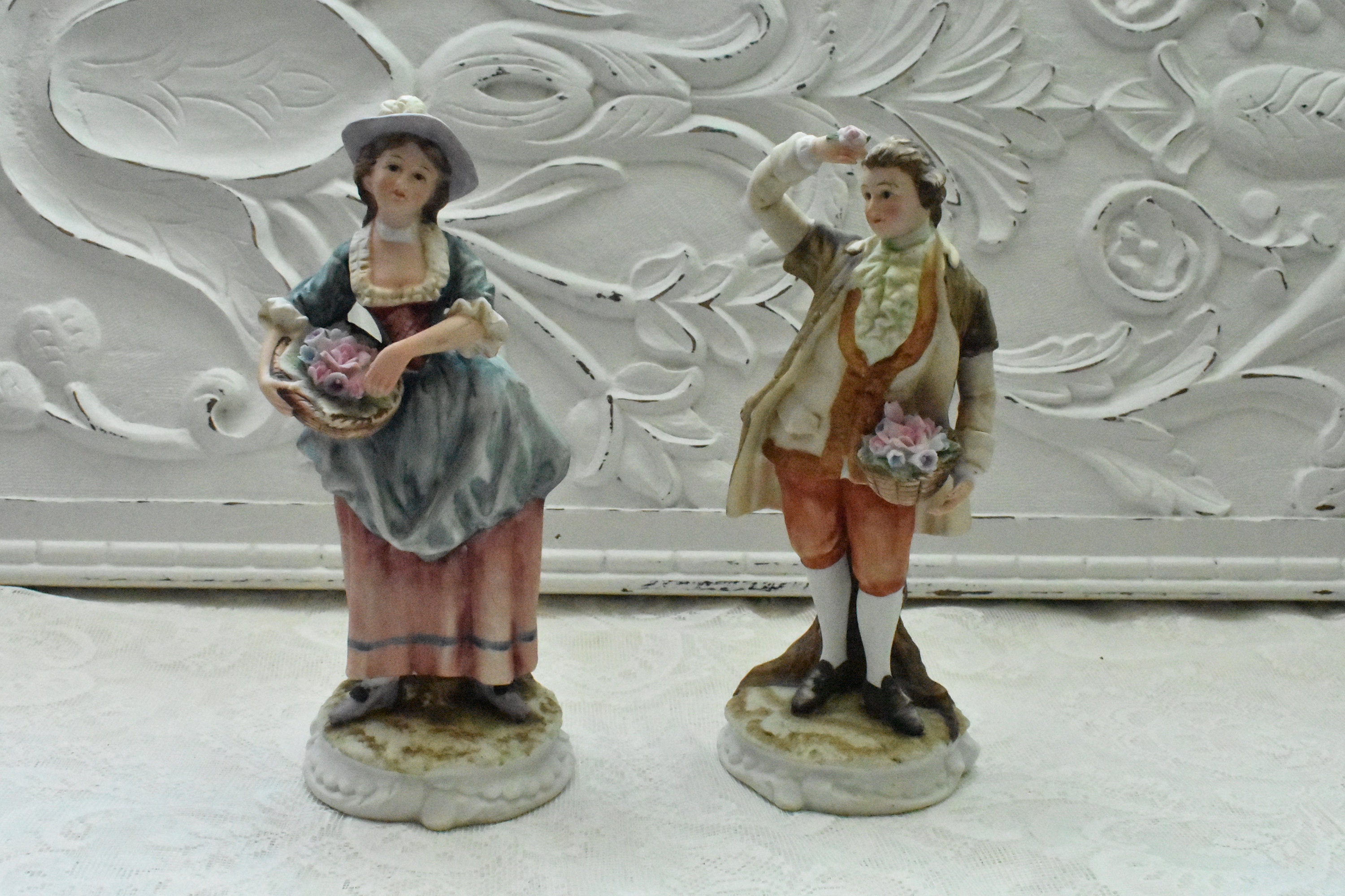 Vintage Andrea by Sadek Porcelain Colonial Man and Woman