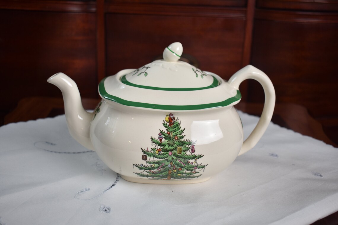 Spode Christmas Spode Christmas Tree Green Trim TeaPot et Lid Etsy