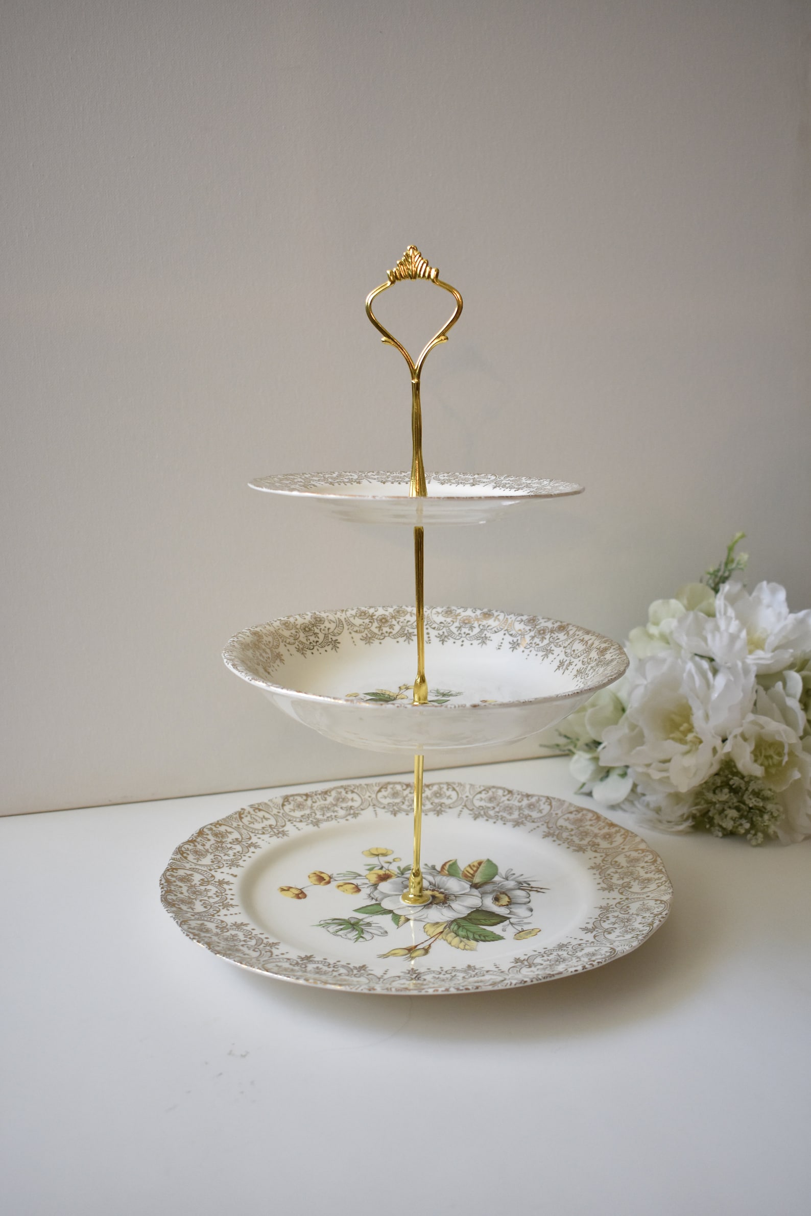 Lovely 3 Tier Cake/cupcake Stand. Tiered Cake Stand. Tea Etsy