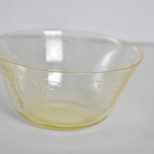 Vintage Crystal Yellow Topaz Dessert Bowl Glassware, #010821