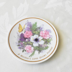 Enesco small plate for mom fine english bone china, with flowers, gift for her, #030420