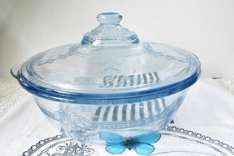 Casserole Dish #02142019 Vintage Fire King Sapphire Blue Glass Vintage Depression Glass