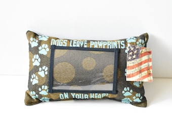 Vintage Tapestry Pillow, Photo pillow, Tapestry pillow, Dogs.......