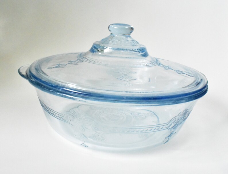 Casserole Dish #02142019 Vintage Fire King Sapphire Blue Glass Vintage Depression Glass