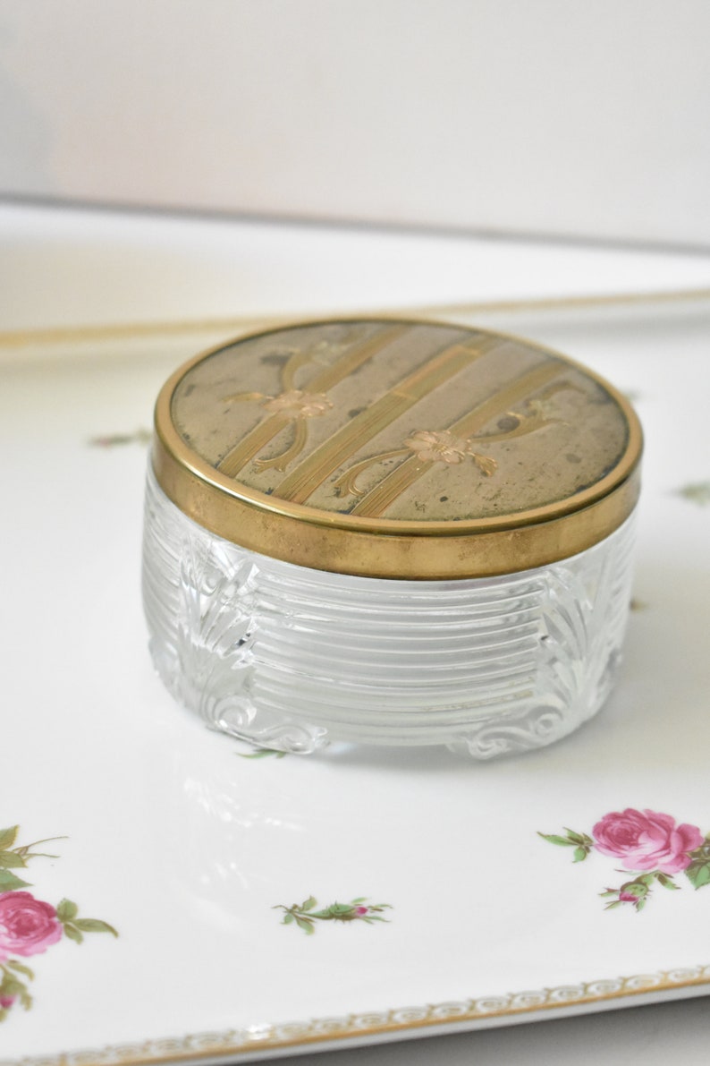 Vanity Powder Jar, Covered Jar Container Trinket Candy Vanity Box ...