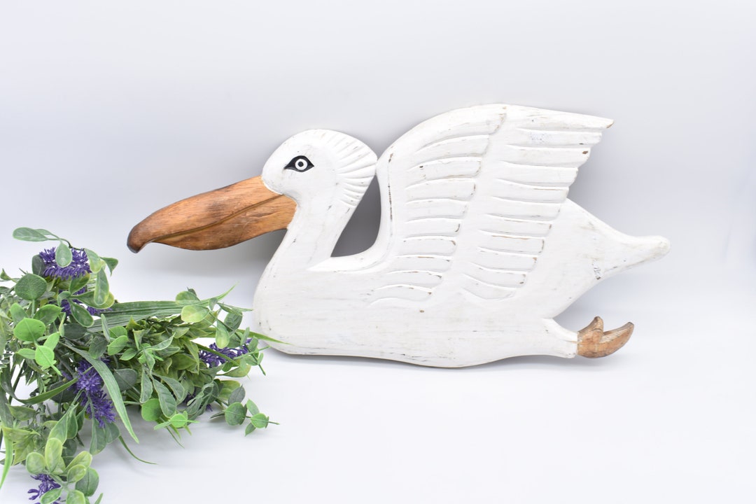 PELICAN, WOOD CARVED, Wall Decor, Wall Art Sculpture, Gift for Any