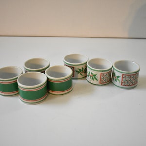 Ceramic Christmas  Napkin Rings Holders Set of 7 napkin rings, family & party napkin rings, party gift, table decor, #092821