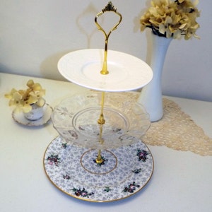 Cake Stand Server 3 Tiered Server Pastry Stand Cupcake Stand Server Holder, Beach Wedding. Cupcake Stand, High Tea Party.