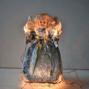 Vintage Light Up Angel Tree Topper, Angel Tree Topper, Vintage Lighted Angel Tree Topper, Vintage Tree Topper, Christmas Tree Topper, Angel