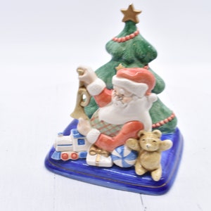 Vintage Fitz & Floyd Christmas Tree Santa Train Bear Napkin Mail Card Holder