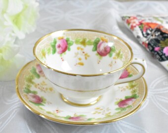 COLLINGWOOD Roses Bone China Tea Cup & Saucer , England Tea cup, #11292018