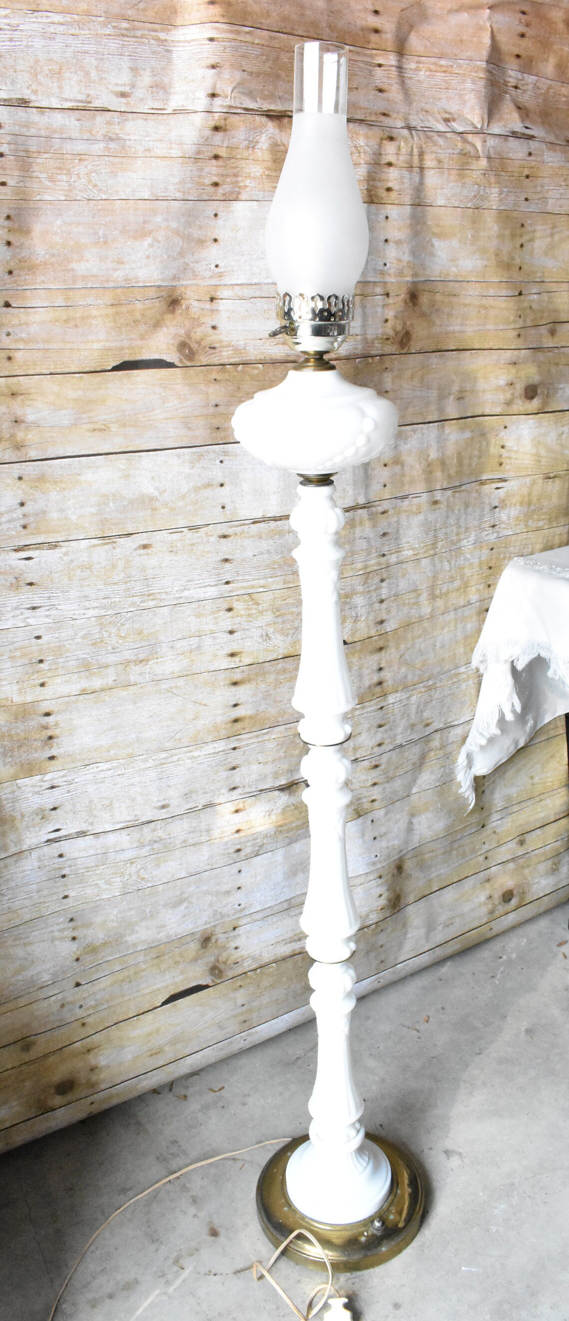 Antique Solid Milk Glass Floor Lamp Victorian RARE COOL BOTTOM Etsy