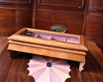 Vintage Brawn Wood  Jewelry Chest, Jewelry Box, #D3