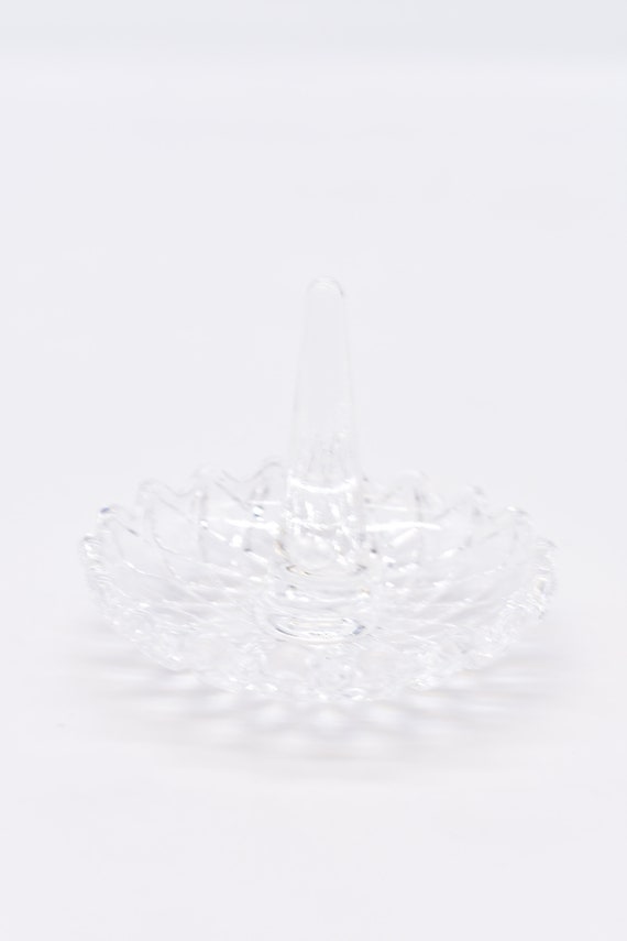 Crystal Ring Dish, Small Vintage Clear Leaded Crys