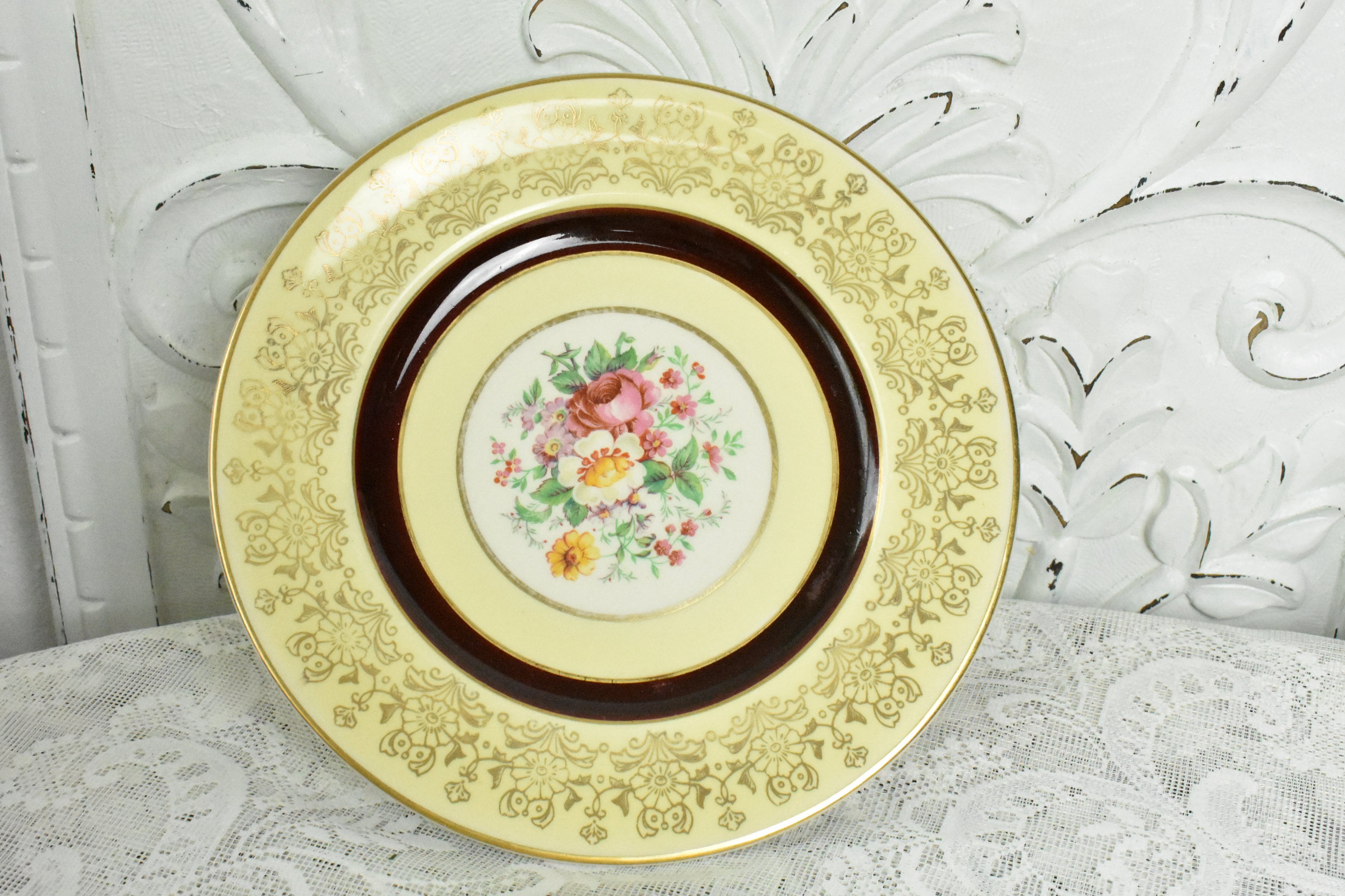 Johnson Bros England PAREEK Gold Band Floral 2 Pcs Plate