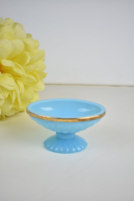 Turquoise Blue Glass, Vintage Avon Blue Bristol, #