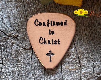 Confirmation Guitar Pick, Christian Gift, Religious Pick, Church Band Member Gift, Cross Guitar Pick, Custom Pick, Cross Pick Keychain