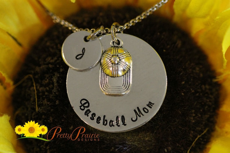 Baseball Mom Jewelry Team Gift Gift from Player Baseball Cap Charm Baseball Fan Jewelry Hand Stamped Baseball Jewelry Personalized