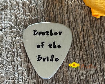 Brother of the Bride Guitar Pick, Sister of the Groom Wedding Gift, Guitarist Sibling