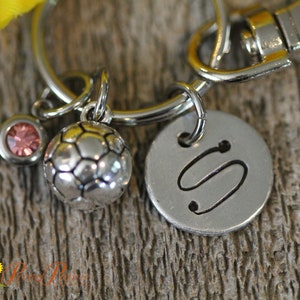 Soccer Ball Initial Keychain, Soccer Team Present, Gift for Soccer Player , Girls Soccer, Soccer Mom or Dad, Coach Gift, Soccer Lover Gift