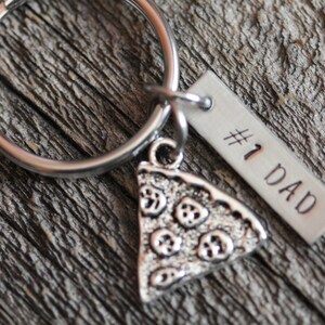 Pizza Keychain - Pizza Slice Keychain - #1 Day Father's Day Gift - Birthday or Christmas Gift for Dad - Pizza Pie Keychain