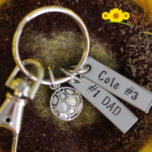 Soccer Tag Keychain, Soccer Ball Charm, Personalized Soccer Player Gift, Team Gift, Soccer Coach Gift, Gym Bag Tag, Father&#39;s Day