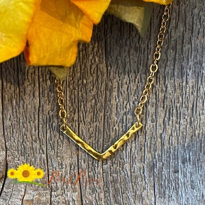 Gold Chevron Necklace, Gold V Necklace, Modern Jewelry, Chevron Jewelry, Wide V Shaped Jewelry, Layering Necklace, Wife or Girlfriend Gift