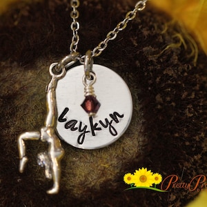 Personalized Gymnastics Necklace, Gymnastics Keychain, Gymnast Jewelry, Gymnastics Coach Gift, I Love Gymnastics, Gym Bag Tag, Gymnast Gift