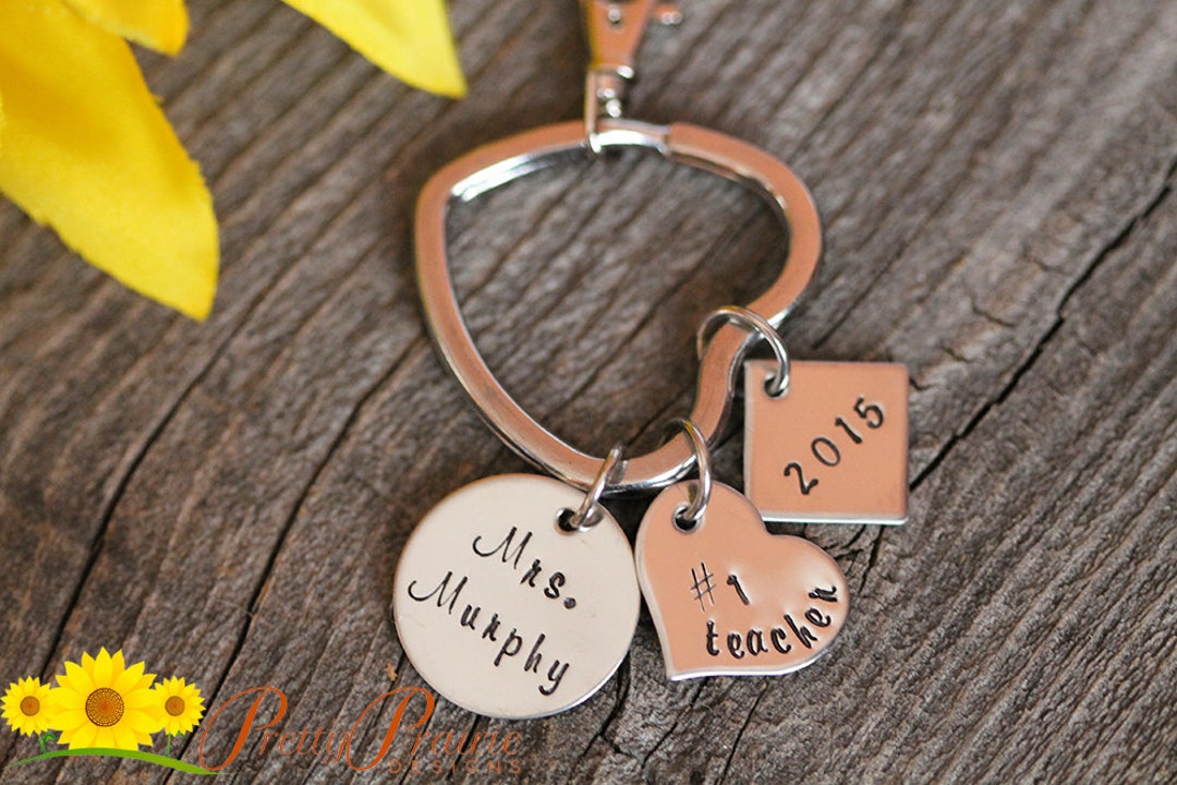 Best Teacher Keychain, Personalized, Teacher Keyring, #1 Teacher ...