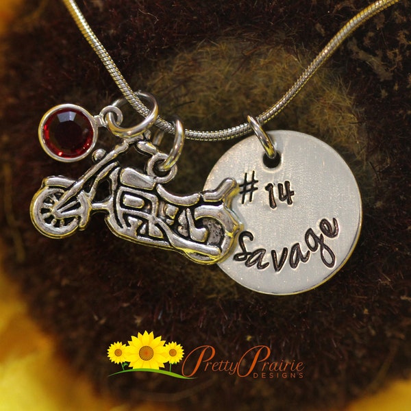 Personalized Motocross Necklace, Biker Chick Jewelry, Motorcycle Jewelry, Women's Biker Gift, Motocross Mom, Motorcycle Keychain, Dad Gift