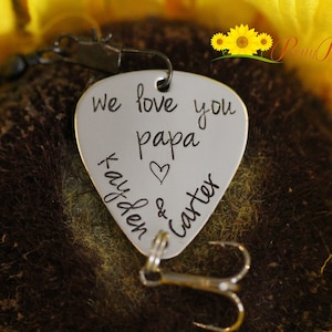 We Love You Papa Lure, Custom Fish Hook, Personalized Lure for Grandpa, Birthday for Grandfather, Sports Gift, Fisherman, Hand Stamped Lure