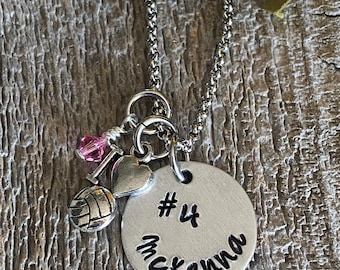 Personalized Water Polo Necklace, Hand Stamped Team Gift, H2O Polo Mom