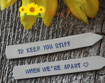 To Keep You Stiff Collar Stays, Funny Gift from Wife, Hand Stamped Shirt Stays, Men's Gift, Anniversary Gift, Suit Accessory, Travel Gift